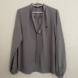 Chase Women's Crepe Long Sleeve Tie Neck Blouse